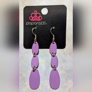 paparazzi Lavender Linked Oval Drop Earrings